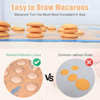 Silicone Macaron Baking Mat Half Sheet - Set of 3 (2 Half Sheet and 1 Quarter Sheet), Non Stick Silicon Oven Liner For Macaroons and Cookies, By Folksy Super Kitchen (16.5x11.6, Blue)