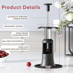 2 in 1 Cherry Pitter Remover Tool, Premium Quick Release Cherry Pitter, Press & Push Type, Large 33mm Cherry Seed Remover, Durable, Food Grade Stainless Steel & PP Plastic