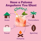 Craftmix Passionfruit Paloma, Makes 24 Drinks, Tequila Cocktail Mixers, Instant Skinny Cocktail and Mocktail Mix - With Real Fruit - Vegan Low Carb, Low Sugar, Non-GMO, Gluten Free, Easy to Mix