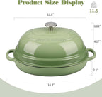 Enameled Oval Cast Iron Dutch Oven Pot with Lid, Bread Dutch Oven for Sourdough Bread Baking, 6QT, Pistachio Green