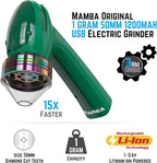 Mamba Original 1g Green USB Electric Herb Grinder. Small Portable Metal Herbal Machine & Spice Mill for the Kitchen