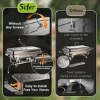 sifer Chafing Dishes for Buffet 4 Pack, 9 Qt Stainless Steel Chafing Dish Buffet Set with Folding Frame, Food Warmers for Parties, Catering Supplies, Weddings, and Christmas Buffets
