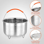 Steamer Basket for Instant Pot, Stainless Steel Vegetable Steamer Basket Insert for Pots (3qt)