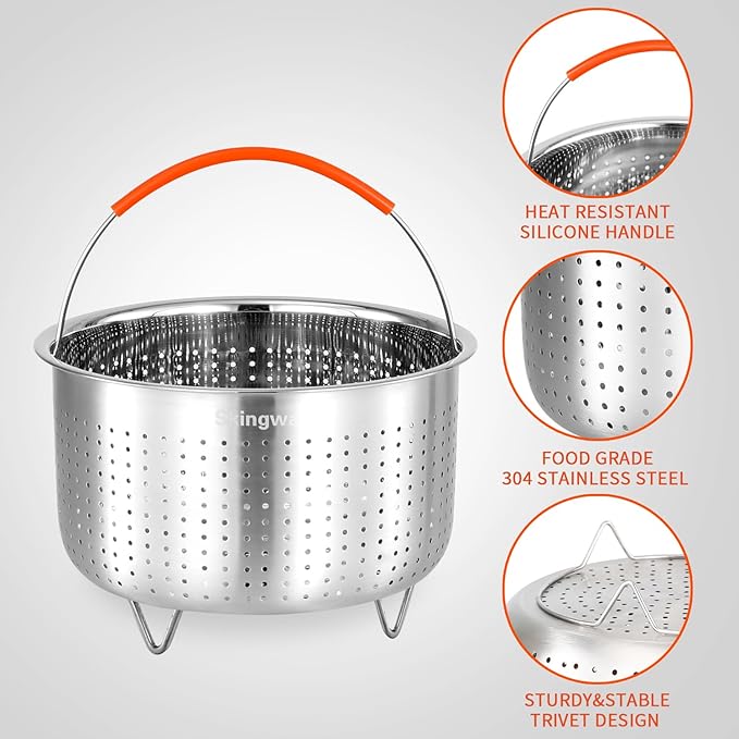 Steamer Basket for Instant Pot, Stainless Steel Vegetable Steamer Basket Insert for Pots (3qt)