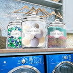 1.5 Gallon Glass Canister, 2 Pack Cookie Jar & Candy Jar with Airtight Lid, Heavy Duty Glass Canisters for Kitchen, Suitable for Flour, Sugar, Rice, Pasta, Beans, Laundry Room Storage