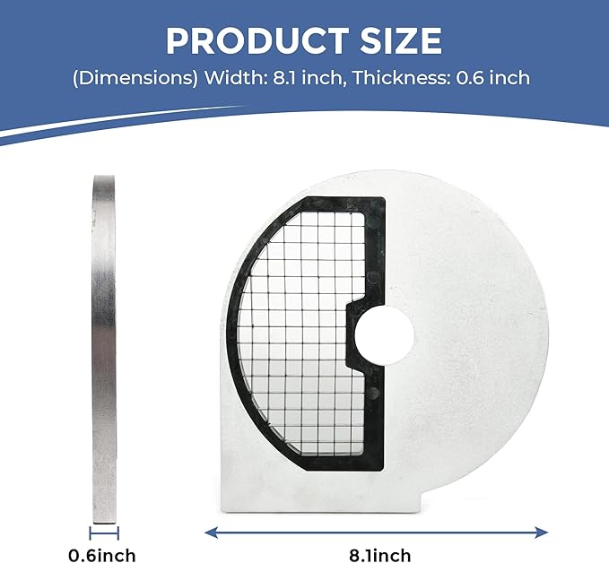 TK Half Hopper Vegetable Chopper Replacement Disc - Universal Half Hopper - Dicing 10mm