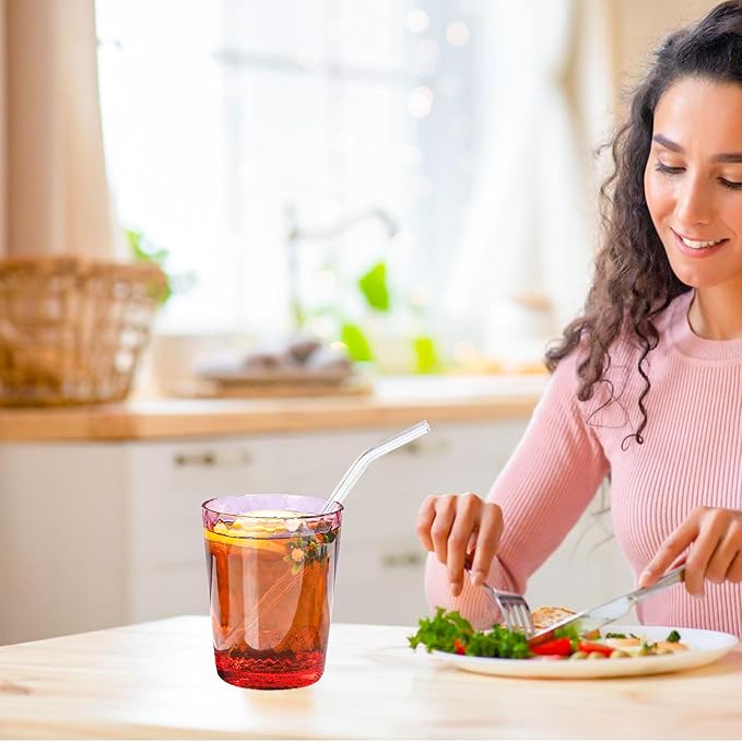 BPA-Free Plastic Tumblers 6 Pack (6x16oz) | Reusable Dishwasher Safe | Stackable Shatterproof Cups | Plastic Drinkware & Drinking Tumblers for Restaurant, Home, Party