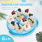 Ohuhu Cake Stand, Cake Carrier With Lid and Handle BPA-Free Cake Holder for 10 inch Cake with 2 Handles Cupcake Carrier - Plastic Cover Two Sided Base for Transport Pies Nuts Fruit Perfect Gifts