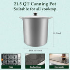Canning Pot, Stainless Steel 21.5QT Water Bath Canner with Rack and Lid, Canning Supplies with Complete Canning Tool Set for Beginners and Enthusiasts