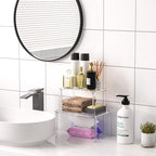 Acrylic Cabinet Organizer Shelf Set of 4, Clear Kitchen Counter Shelves Spice Rack, Pantry Kitchen Storage, Stackable, Expandable, Moisture Resistant