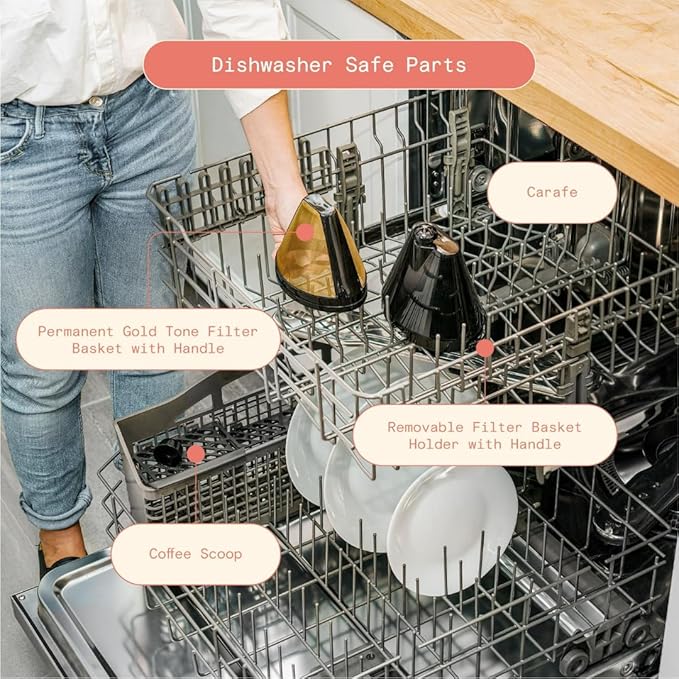 Beautiful by Drew Barrymore 14-Cup Programmable Drip Coffee Maker, Touch-Activated Display, Fast 14-Min Brew, Bold Strength, Keep Warm 4hrs, Gold Filter (Sage Green)