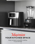 Nuwave Brio Plus 6-in-1 Air Fryer, 7-Qt Large Capacity, 50°F–400°F Precise Temp Control, Non-Toxic PFAS-Free Nonstick, Air Fry, Bake, Roast, Toast, Dehydrate, Reheat, 100 Presets, Dishwasher Safe