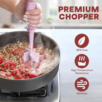 Meat Chopper, Hamburger Grinder, Premium Heat Resistant Smasher for Ground Beef, Burger Grinder Nylon Potato Mix Tool-Pink