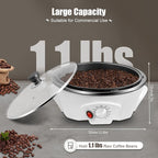 800W Electric Coffee Roaster Machine Upgrade Household Coffee Bean Roasting Baking Machine 500g Capacity Roasted Pecans Machine with Timer 0-240℃ Temperature Adjust for Home Use