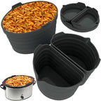 PREMIUM QUALITY: Tasmai 3 Pack, Crock pot liners, 4-8 Quart Slow Cooker Liners, Reusable Silicone crockpot liner, Crockpot liner, Crock pot divider, Crockpot divider insert (4-4.5 Quart (Gray))