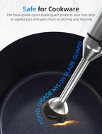 Immersion Blender, Hand Blender Heavy Duty Copper Motor, Stainless Steel Smart Stick with Egg Beaters, Chopper/Food Processor