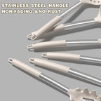 Umite Chef Silicone Kitchen Cooking Utensil Set, 43 pcs Spatula Set with Stainless Steel Handle, Non-stick Heat Resistant - Best Cookware Set-(Khaki)