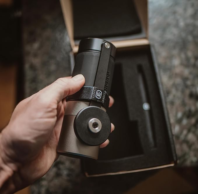 WACACO Exagrind, Manual Coffee Grinder, Stainless Steel Conical Burr, High Precision Adjustable Coffee Bean Grinder with Hand Crank, Handheld Portable Grinder for Espresso, Pour-over, Camping, Travel