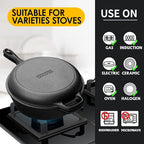 2-in-1 Pre-Seasoned Cast Iron Dutch Oven Pot with Skillet Lid Set, 10" Skillet 3QT Pot for Cooking, Baking, Frying and Camping