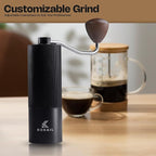 7- Star Manual Burr Coffee Grinder - Premium 420 Stainless Steel Coffee Hand Grinder with 30 g Capacity - Adjustable Coarseness for Espresso, Drip Coffee, and French Press - Easy to Clean