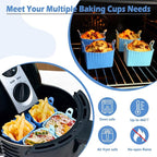 Koluti Nonstick Silicone Egg Bites Baking Mold Pack of 4, Reusable Muffin Cupcake with Double Handle, BPA Free, Small Rectangle Air Fryer Cupcakes Liner, 2 Colors