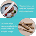 20-Piece Brown Silverware Set for 4, 18/0 Stainless Steel Flatware Cutlery Utensils Set, Include Dinner Knives,Dinner Forks,Dinner Spoons,Salad Forks,Teaspoons,Dishwasher Safe