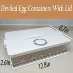 Deviled Egg Containers With Lid, Clear Deviled Egg Platter With Handle For 24 Eggs, Fridge Stackable Storage Deviled Eggs Tray Carrier, Suitable For Camping, Easter, Christmas (White)