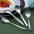 Demitasse Espresso Mini Spoons, 5.5'' Stainless Steel, Set of 6, Dishwasher Safe (Silver)