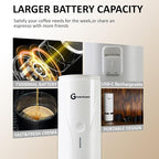 Portable Electric Espresso Machine, Car Travel Self-Heating Electric Coffee Maker for Camping with Type-C, Suitable for ground coffee and Ns capsules for RV, Hiking, Office Spring Travel White Heating