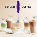Zulay Kitchen Tornado Whisk Milk Frother with 4 AA Duracell Batteries - Triple Whisk for More Power - Handheld Coffee Frother with Stand - Drink Mixer for Lattes, Matcha & Protein Shakes