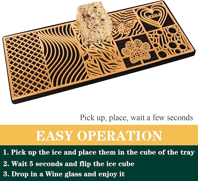 Ice Press Craft Modern Ice Molds Stamps For Cocktails Whiskey Bourbon Maker Brass Custom Ice Cube Stamp Fast Patterns Bartender Accessories