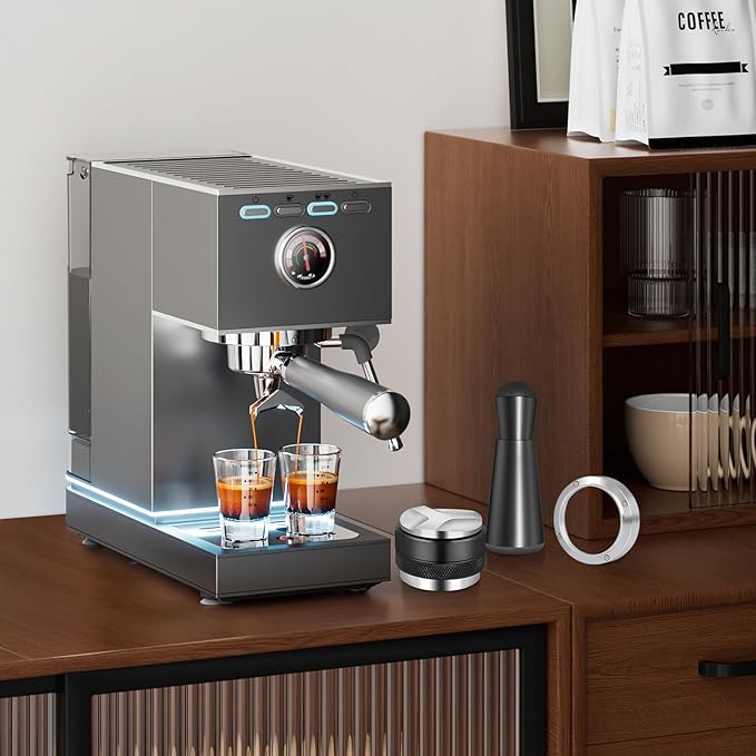 51mm Espresso Accessories Kit, Coffee Distributor and Tamper Leveler, WDT Tool and Dosing Funnel Set Fits 51 mm Espresso Machines and Portafilters