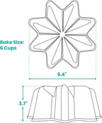 Baker's Secret Nonstick for Fluted Cake Pan, Heavy Duty Die Cast Aluminum Fluted Cake Baking Pans, 2 Layers Non-stick Coating For Easy Release - The Cast Aluminum Collection (Nova)