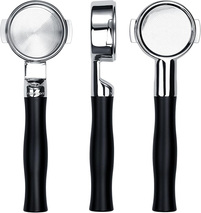 Normcore 58mm Unibody Bottomless Portafilter with Built-in 0.28mm High Extraction Basket For all La Marzocco Home Espresso Machines, 22g