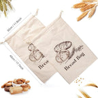 2 Pack Cotton Bread Bags for Homemade Bread, Large sourdough bread bags with TPU Lining, 12 X18 Inches Reusable Food Storage Bags (2)