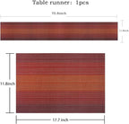 PIGCHCY Placemats Set of 6 and Table Runner,Heat Resistant Vinyl Woven Washable Table mats Sets (6 Placemats+1 Table Runner,Scarlet Red)