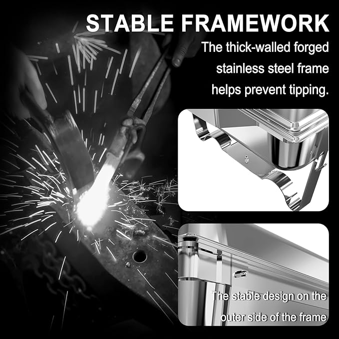 Chafing Dishes for Buffet 2 Pack, 11QT [Large Size and Sturdy] Stainless Steel Food Warmers for Parties Buffet [Silver Colors] Catering Supplies Buffet Display