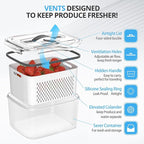 10Pack Fruit Storage Containers for Fridge - Berry Containers with Vent and Handle Lids, Fruit Containers for Fridge with Colander, lettuce keeper for Refrigerator Organizers and Storage