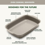 GreenPan Premiere Ovenware Healthy Ceramic Nonstick 13" x 9" Rectangular Baking Pan, PFAS-Free, Warp-Free Bakeware, Durable Quick Heating, Oven & Broiler Safe to 600F, Dishwasher Safe, Taupe