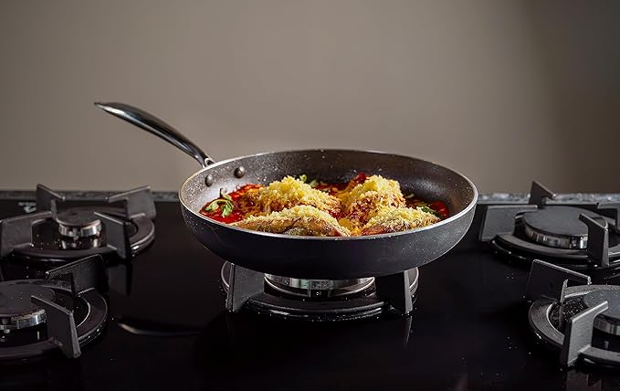 Vasconia 11-Piece Aluminum Cookware Set - Nonstick Pots and Pans with Lids - Dishwasher, Oven Safe up to 475°F - Skillets, Griddle, Casserole, Dutch Oven - Black