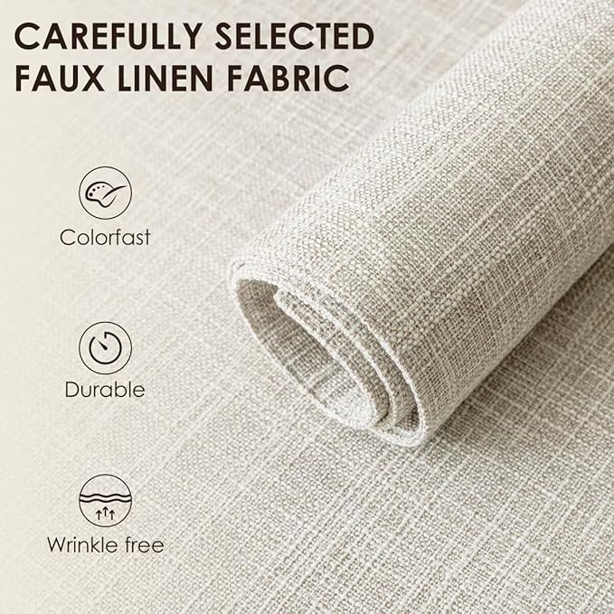 Placemats Set of 8, Bilayer Thickened Linen Place Mats Heat Resistant Machine Washable Wrinkle Free Carefully Selected Polyester Mats for Kitchen/Dining/Coffee Table (Cream Beige)