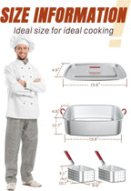 Deep Fryer Pot 18QT | Fish Fryer Pot with 2*9QT Baskets | Heat-Resistant Silicone Handles | Lid & Fryer Tong & Thermometer | Outdoor Fryer Pot for Frying Fish, French Fries, Chicken Wings | Aluminum