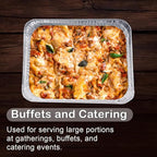 INFINITY EL Disposable Aluminum Foil Pan 25 Pack | Half Size 12.5" x 10" x 2.5" Deep Disposable Baking Pan | Heavy Duty Aluminum Foil Pan for Roasting Turkey, Lasagna, Thanksgiving, Christmas, Pary