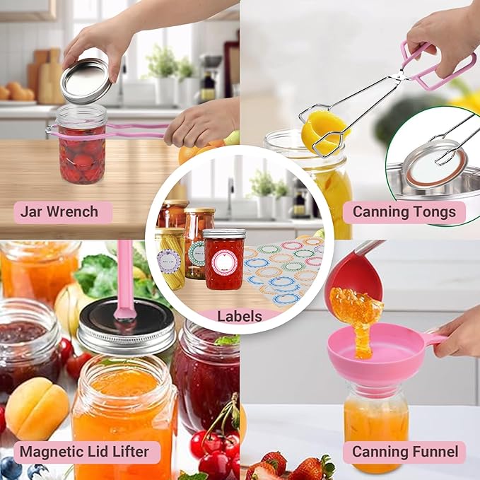 Canning Kit, Canning Supplies Starter Kit, Stainless Steel Canning Set Tools for Beginners, Canning Utensils & Essential for Water Bath & Pressure Canner, Canning Accessories for Pot