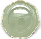 allgala 13-Inch 6-Pack Heavy Quality Round Charger Plates-Floral Sage-HD80346