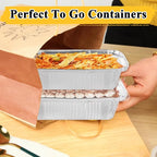 STARVAST 125 PCS Aluminum Pans 7.9 x 4.3 inch Disposable Loaf Pans With Clear Lids, 1.5lb Food Storage Containers Tin Pan for Individual Bread, Cake, Street Treats