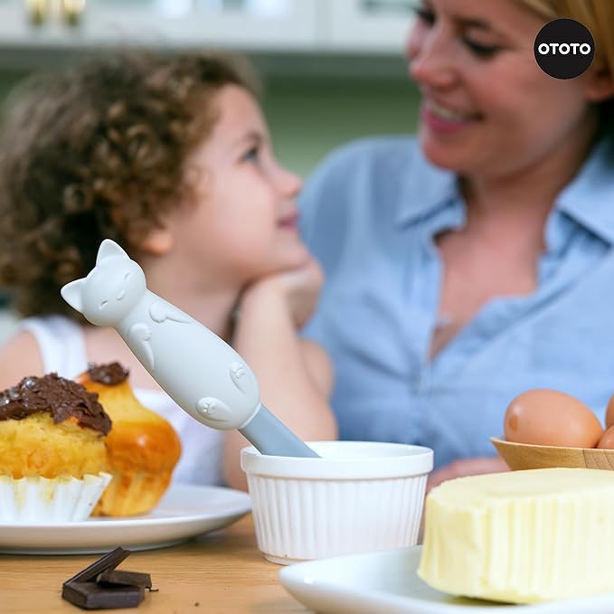 OTOTO Jar Scraper Spatula - Silicone Scraper, Cute Kitchen Accessories, Unique Fun Cooking Kitchen Gadgets for Foodies - BPA-free & 100% Food Safe (Mary Cat)