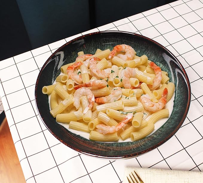 Soup bowl Soup plate Large Pasta Bowls 56 ounce, Set of 2, Serving,Salad,Dinner,deep Plate/Wide Bowl,Microwave, Oven, Dishwasher Safe Kitchen Dinnerware,Modern Porcelain Dishes 10 inch