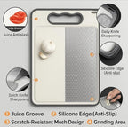 MAN-PC Cutting Board for Kitchen Double Sided 304 Stainless Steel Chopping Board Food-Grade Stainless Steel and Wheat Straw PP Samll Size 14’’×9.6’’ Easy to Clean