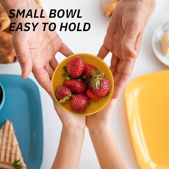 Wheat Straw Bowls, 10 OZ Snack Bowl Set of 8, Unbreakable Small Bowl, Alternative Plastic Bowls Reusable for Snack, Dessert and Appetizer, Microwave and Dishwasher Safe (Multicolor)